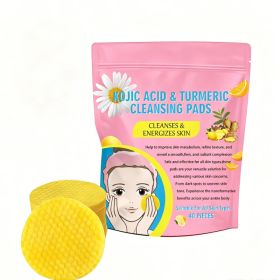 40pcs Turmeric Kojic Acid Cleansing Pads, Turmeric Cleansing Pads With Vitamin B5, Vitamin C For Face