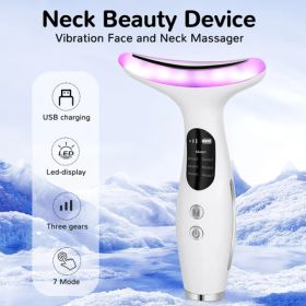 7 Color Neck Face Massager Facial Massager Tool For Skin Care At Home Vibrating Face Massager With Thermals Galvanic Machines Black