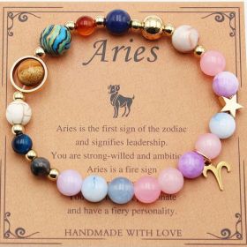 Eight Planets 12 Constellation Bracelet Morgan Stone Beaded Bracelet (Option: Aries)