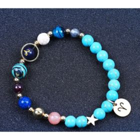 Twelve Constellation Constellation Blue San Bracelet 8mm Turquoise Beaded (Option: Aries)