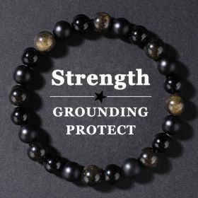 Natural Stone Bracelet Jin Yaoshi Black Agate Men's Sports High Sense (Option: L1242color)