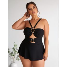 New Elegant And Fashionable Women's StyleWomen's Swimsuit For Beach Vacation Stylish One Piece With High Neck And Adjustable StrapsBeach Tankini--KA-P (Option: 1XL)