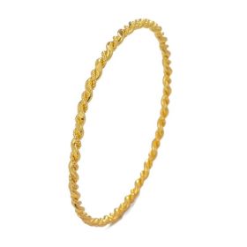 1Pcs Simple And Fashion Gold Bracelet Fried Dough Twists Rope Bracelet For Women (Option: Golden-60mm)