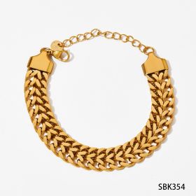 Stainless Steel Bracelet Electroplating Simple Style (Option: SBK354)