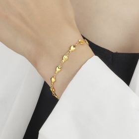 Gold Chain Heart Bracelet Stainless Steel (Option: Gold)