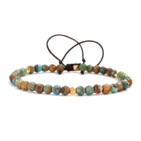 Natural African Turquoise Braided Bracelet Adjustable Bracelet (Option: TR1016)