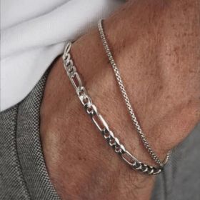 Fashion Personality Flat Cuban Link Chain Bracelet (Option: 5949201Style)