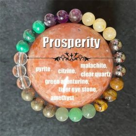 Amethyst Green Dongling Stone Beaded Bracelet (Option: L0383)