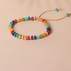 Square Beads Color Woven Yoga Bracelet (Option: Color)