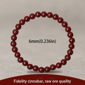 Plain Cinnabar Bracelet (Option: 6mm)