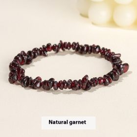 Natural Crystal Agate Colorful Gravel Stretch Bracelet (Option: Garnet Gravel-5to8mm)