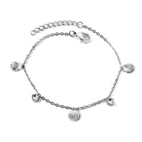European And American Fashion Bracelet Simple Exquisite Refined Grace Cold Style (Option: Shell White Diamond Silver)