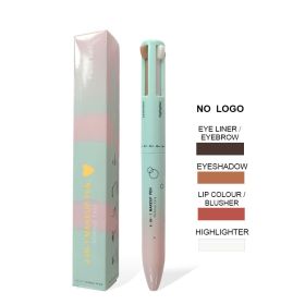 4 In 1 Makeup Pen Multifunctional Makeup Pen With Eyeliner, Lip Liner, Eyebrow Pencil, And Highlighter Portable Travel Easy-To-Apply Makeup Pencil (Option: Green)