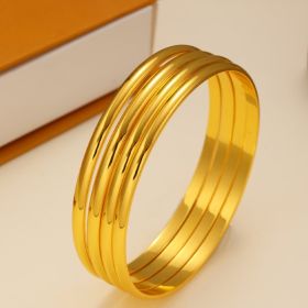 4pcs Minimalist Personalized Elemental Circle Copper Bracelet (Option: 65mm)