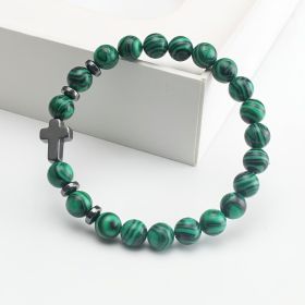 Cross Faith Color Malachite Beaded Bracelet (Option: T590color)