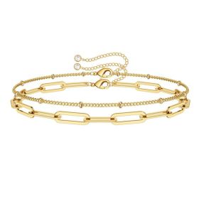 Dainty Gold Bracelets For Women, 14K Gold Filled Adjustable Layered Bracelet Cute Evil Eye Oval Chain Pearl Bar Turtle Gold Bracelets For Women J (Option: Golden)