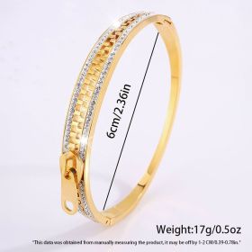 Titanium Steel Zipper Girls Advanced Personalized Niche Design Exquisite Bracelet (Option: Golden Zipper Bracelet)
