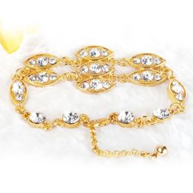 Noble Burnished Gold Bling Rhinestone Bracelet (Option: Gold)