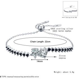 European And American Fashion Women's Diamond Bracelet Micro Inlaid Zircon (Option: Black)