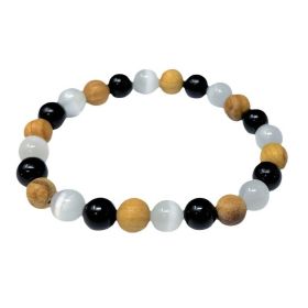 Wood Beaded Bracelet Bracelet (Option: 8mm)