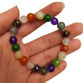 Amethyst Green Dongling Stone 8mm Beaded Bracelet (Option: Green)