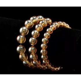 Yellow Crystal Bracelet Exhibition With Golden Yellow Crystal Beads (Option: 6mm)