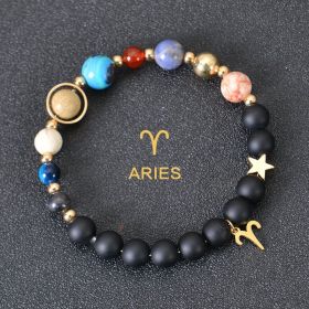 Eight Planets Twelve Constellations Bracelets Frosted Stone Beaded Bracelet (Option: Aries)