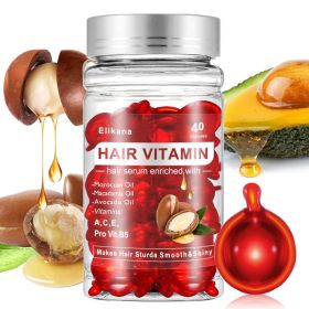 Hair Treatment Serum 40 Hair Care Capsules - No Rinse - With Argan Macadamia & Avocado Oils - Vitamins A, E, & Pro B5 - Conditioner For Women & Men (Option: 1 Bottle)
