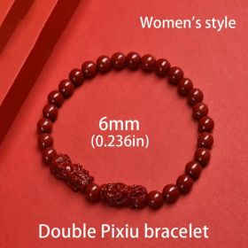 Cinnabar Double Pixiu Bracelet (Option: 6mm)