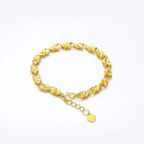 Gold-plated Lucky Clover Gift Love Heart Brass Gold-plated (Option: Clover bracelet)