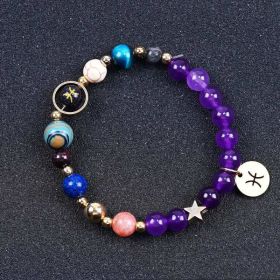Twelve Constellations Bracelets Amethyst Blue San Constellation Lettering (Option: Piseces)