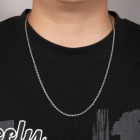 Stainless Steel Twisted Rope Chain - Minimalist Niche Design Bracelet For Men And Women (Option: 7inch-3mm silver)
