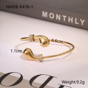 European And American Ins Fashion Design Stainless Steel Bracelet Opening Bracelet (Option: NMSB K4161-18K)