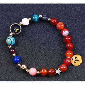 Twelve Constellation Blue San Constellation Bracelet 8mm Agate (Option: Aries)