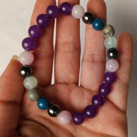 Boho Style 8mm Beaded Bracelet (Option: Purple)