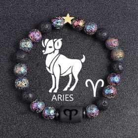 European And American Twelve Constellation Natural Stone Beaded Bracelet (Option: Aries)