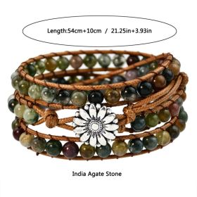 Natural Stone Hand Weaving Bracelet Women's Bohemian Style (Option: B1708)