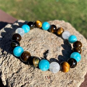 Versatile Tiger Eye Stone Men's Beaded Bracelet (Option: 8mm)